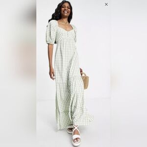 ASOS Gingham Print Maxi Dress